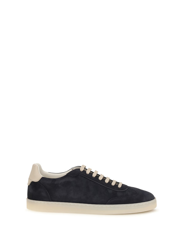 Brunello Cucinelli Upper: 100% calf leather; Sole: 100% rubber sneaker in black