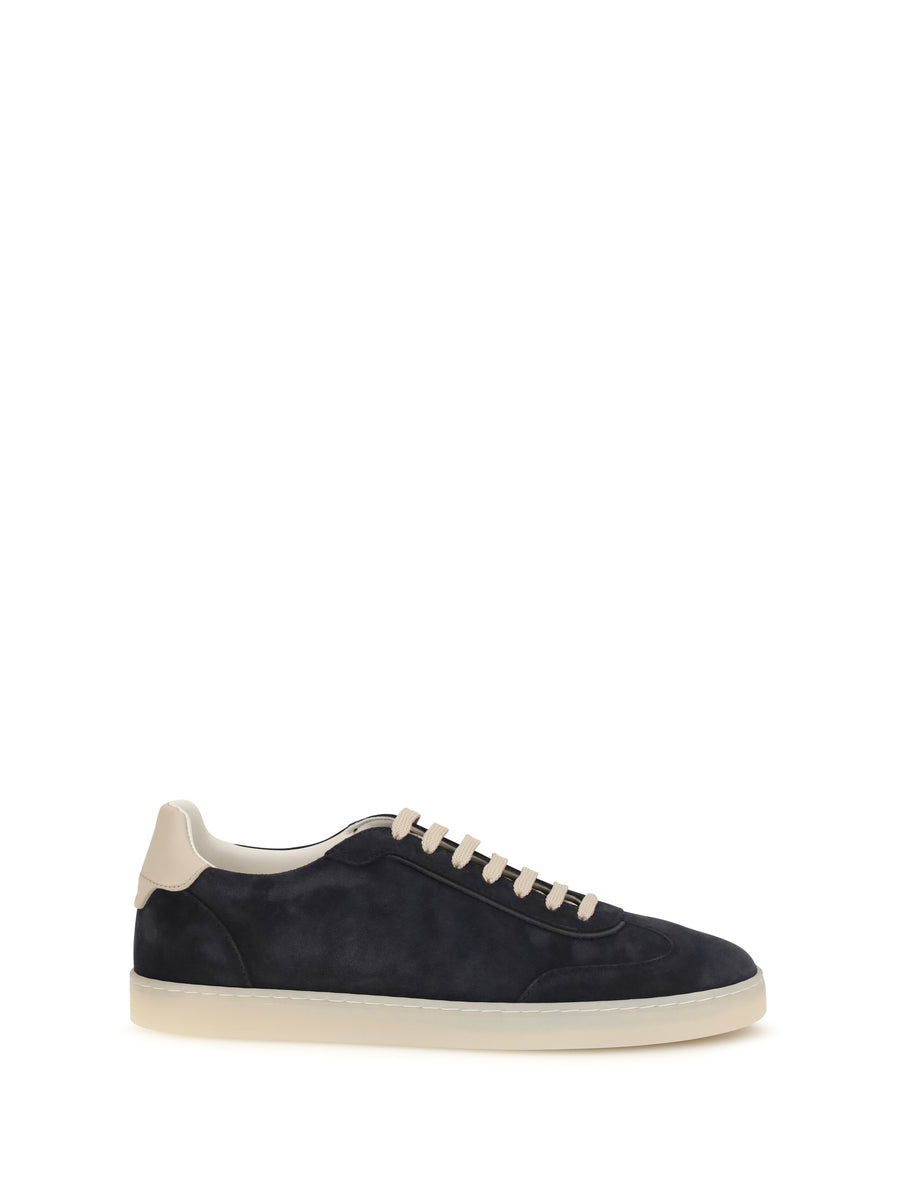 Brunello Cucinelli Upper: 100% calf leather; Sole: 100% rubber sneaker in black