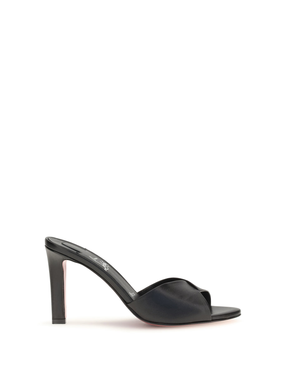 Fanny Mules Sandals Black/lin Black Calf Leather Bos Taurus