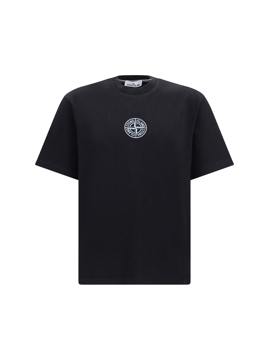 Stone Island 100% cotton t-shirt in black