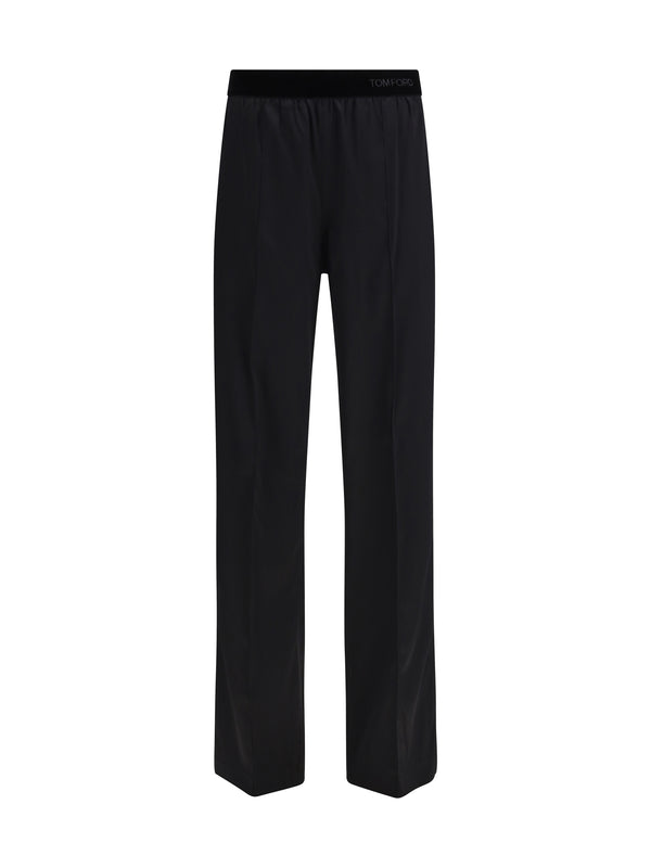 Tom Ford 94% Silk; 6% Elastane trousers in black