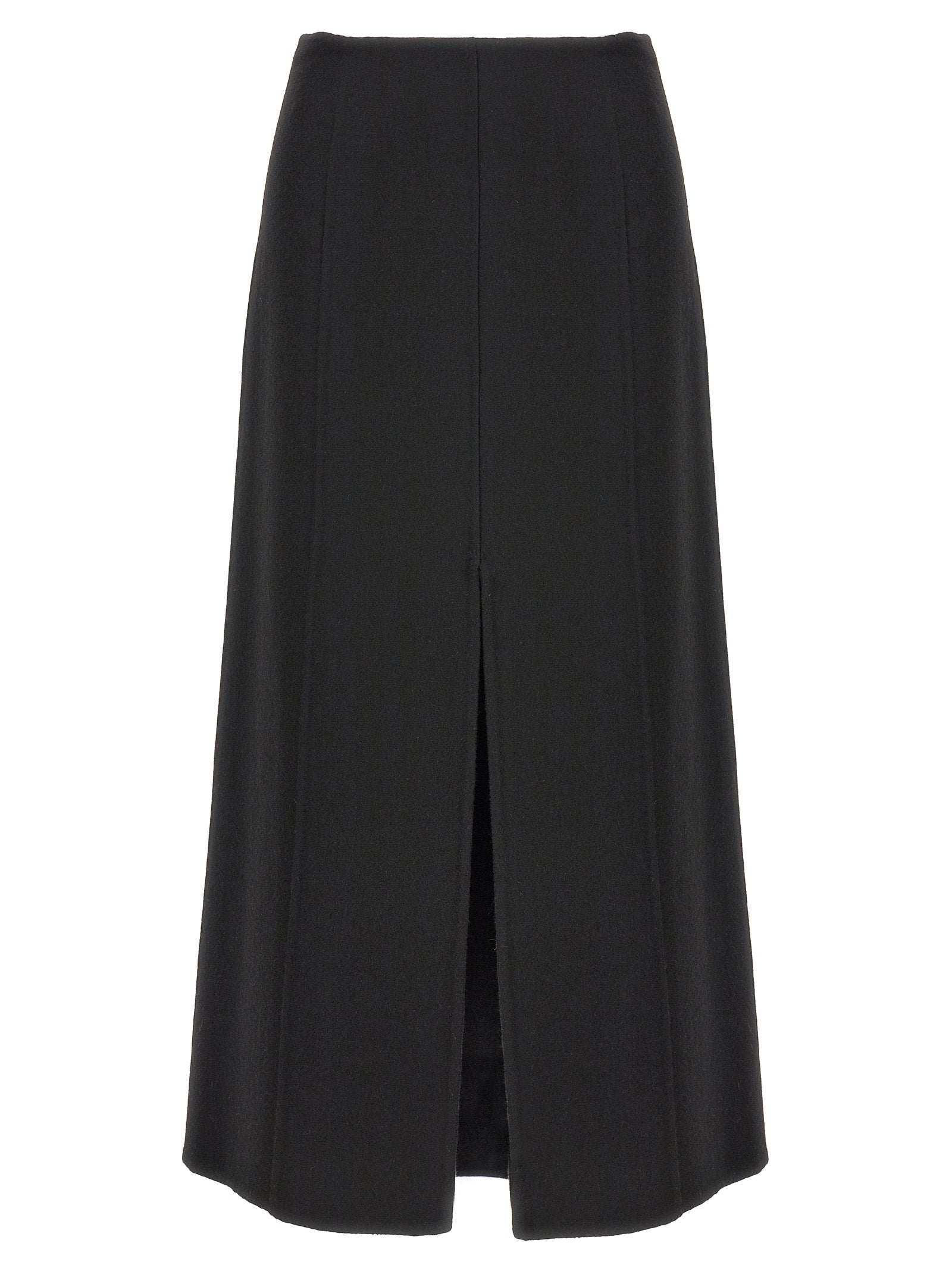 Long Cloth Skirt Black Virgin Wool