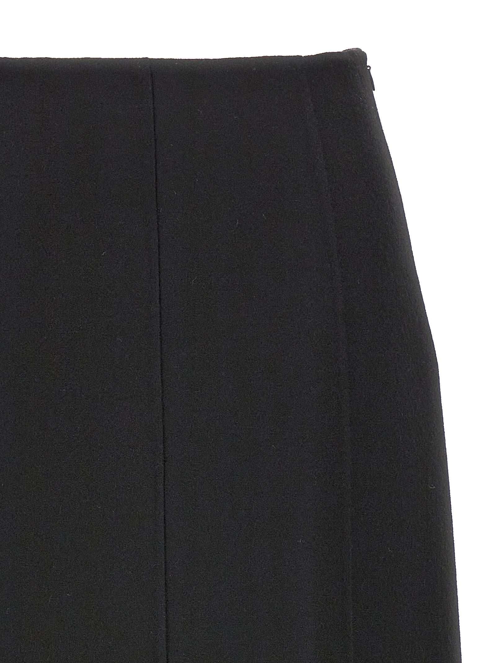 Long Cloth Skirt Black Virgin Wool