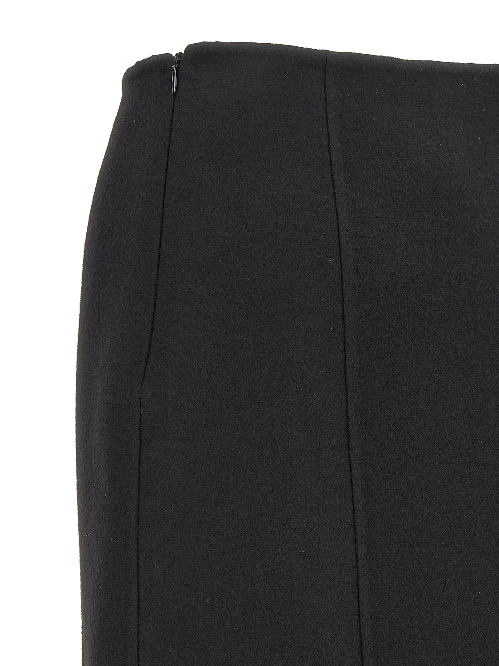 Long Cloth Skirt Black Virgin Wool