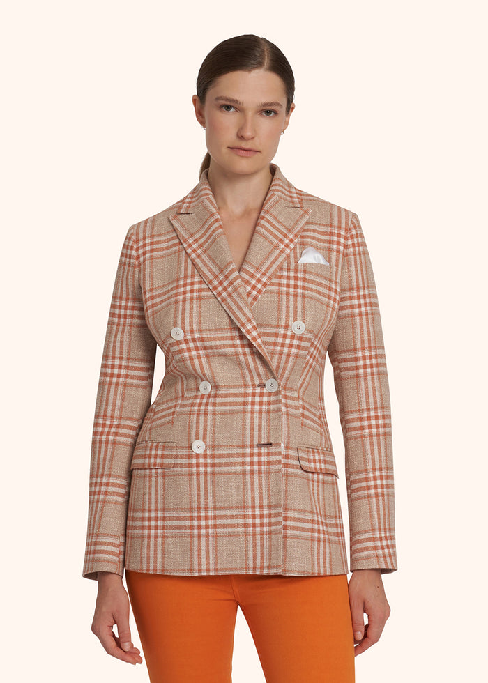 JACKET VIRGIN WOOL Orange Lining Silk