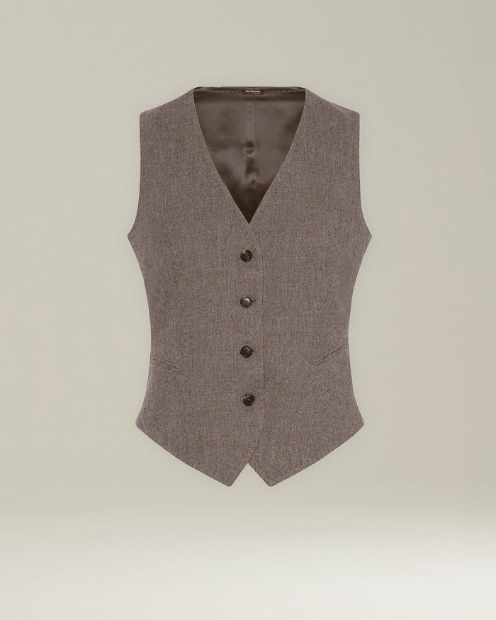 VEST VIRGIN WOOL Beige Cashmere Jacket