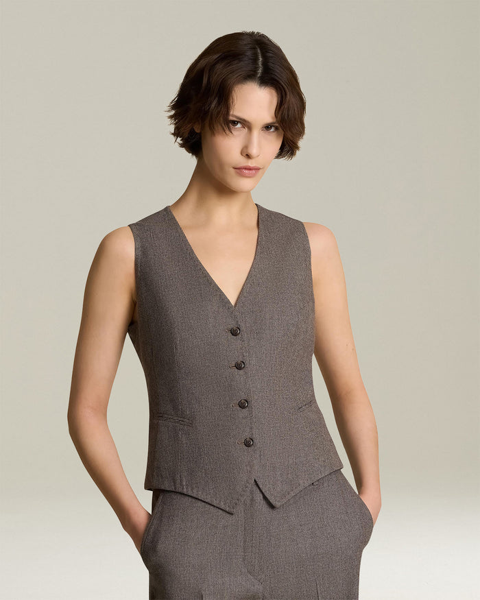 VEST VIRGIN WOOL Beige Cashmere Jacket