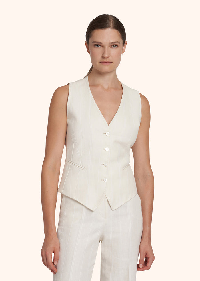 VEST LINEN White Alpaca Cotton Jacket