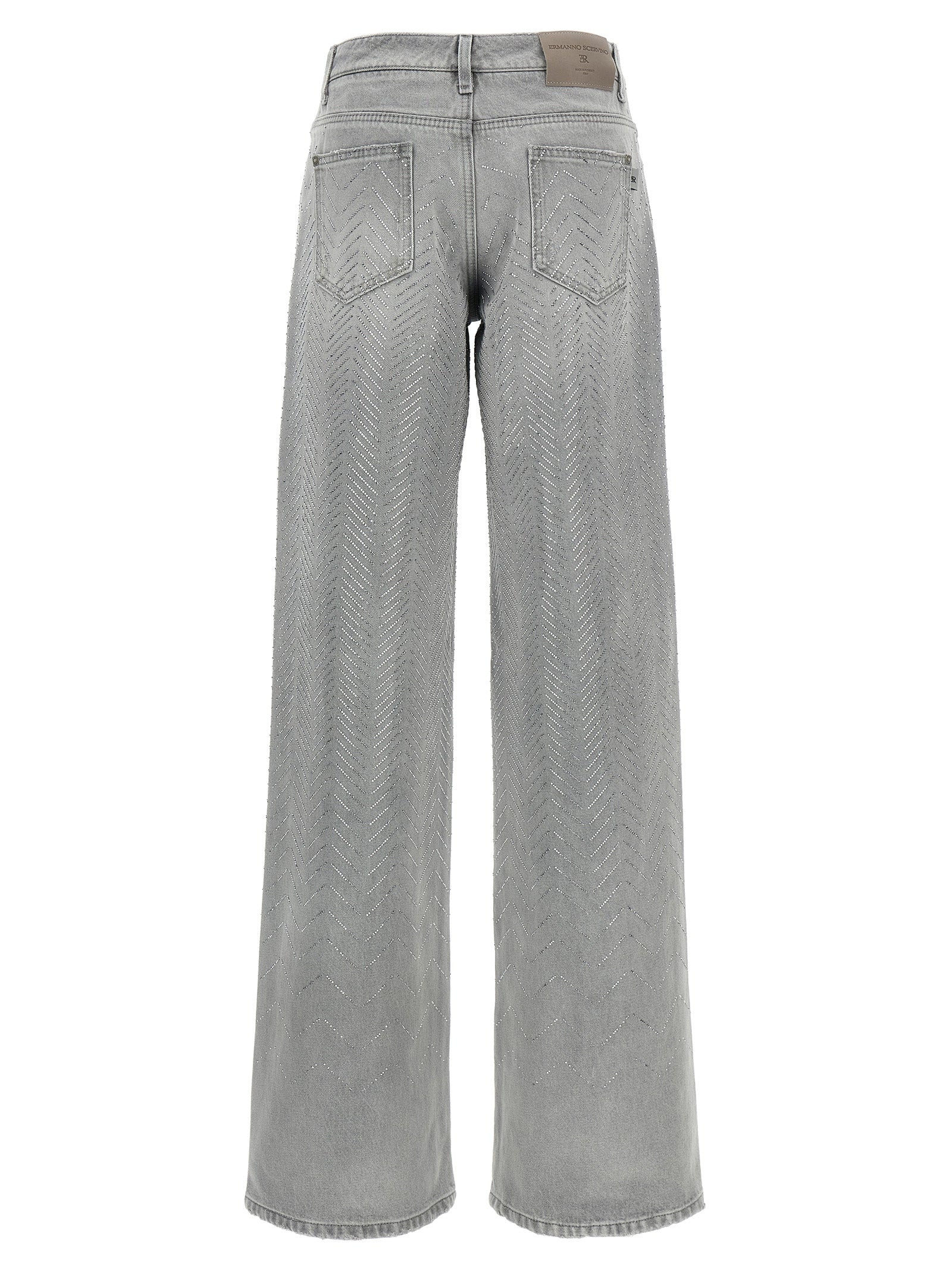Rhinestone jeans Gray Cotton