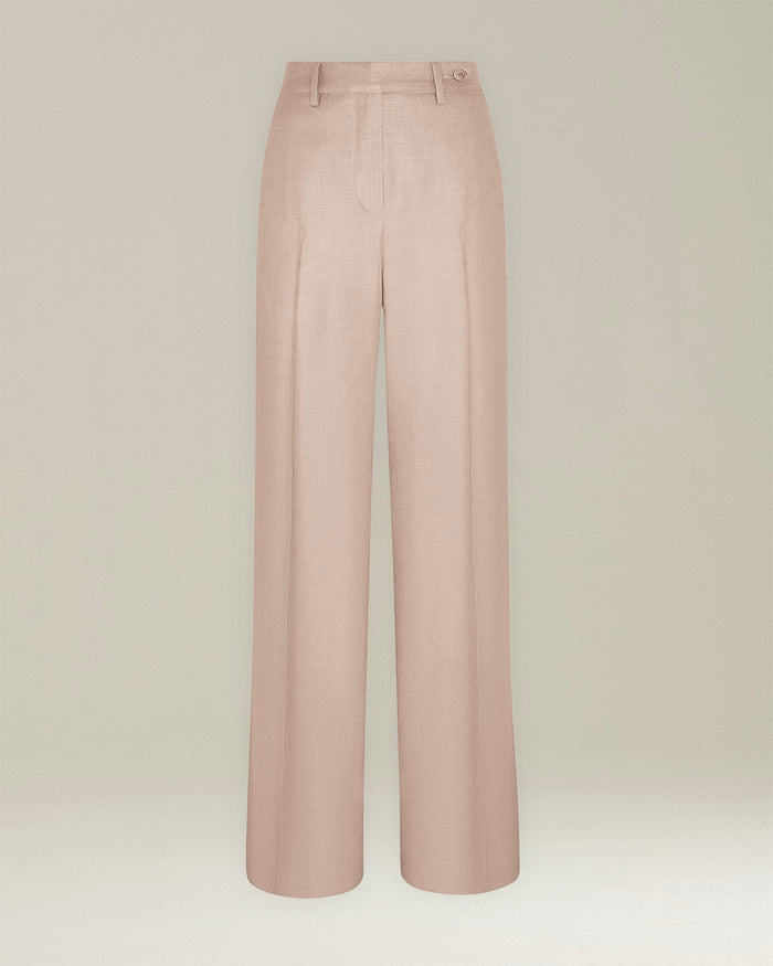 TROUSERS SILK Beige Virgin Wool Trousers/skirts