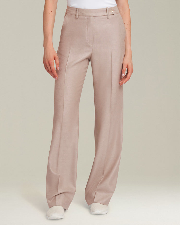 TROUSERS SILK Beige Virgin Wool Trousers/skirts
