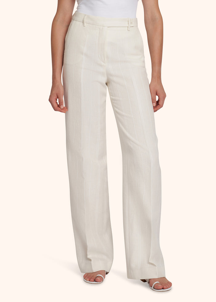 TROUSERS LINEN White Alpaca Cotton Trousers/skirts