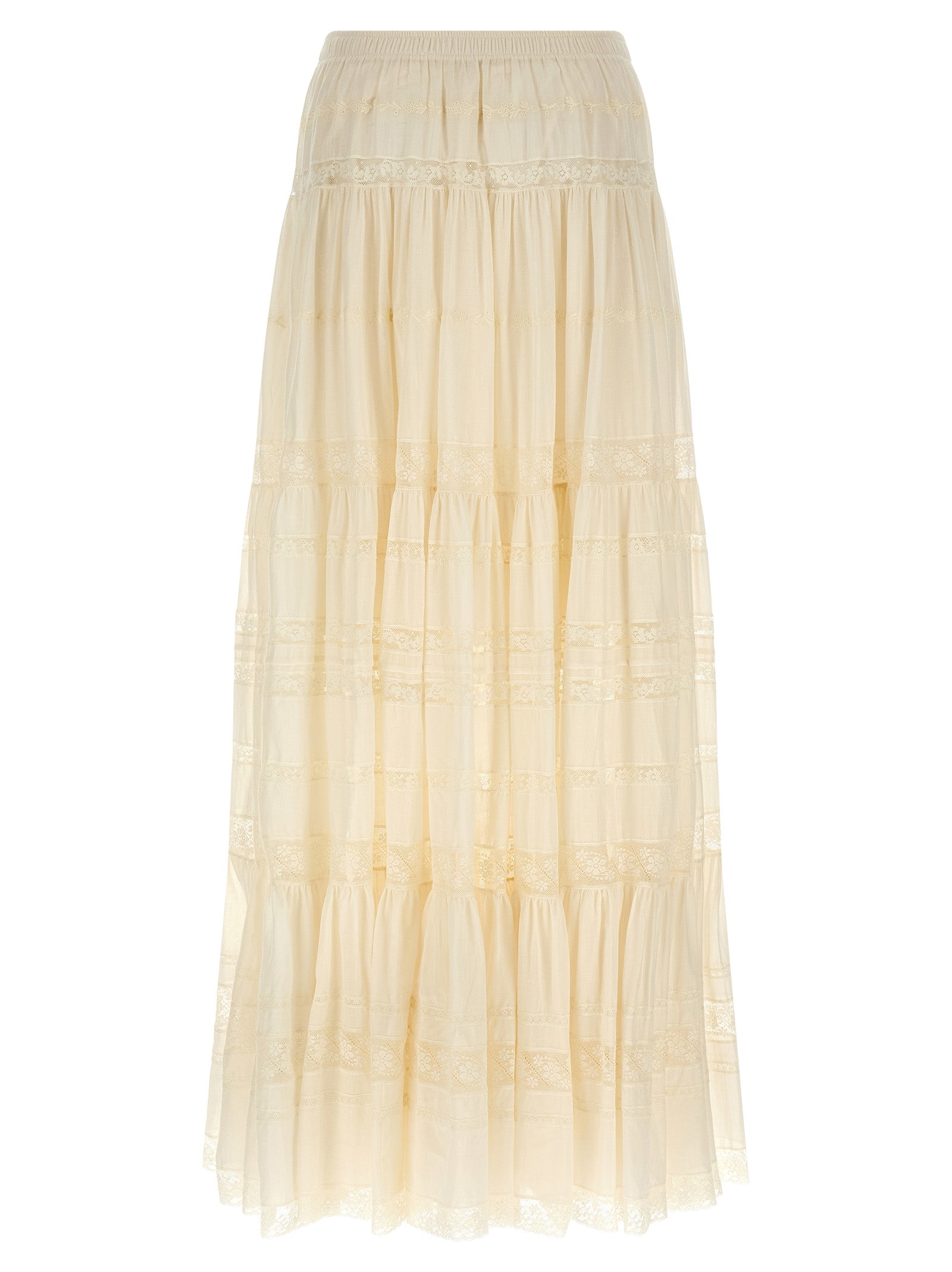 Lace insert skirt White Cotton