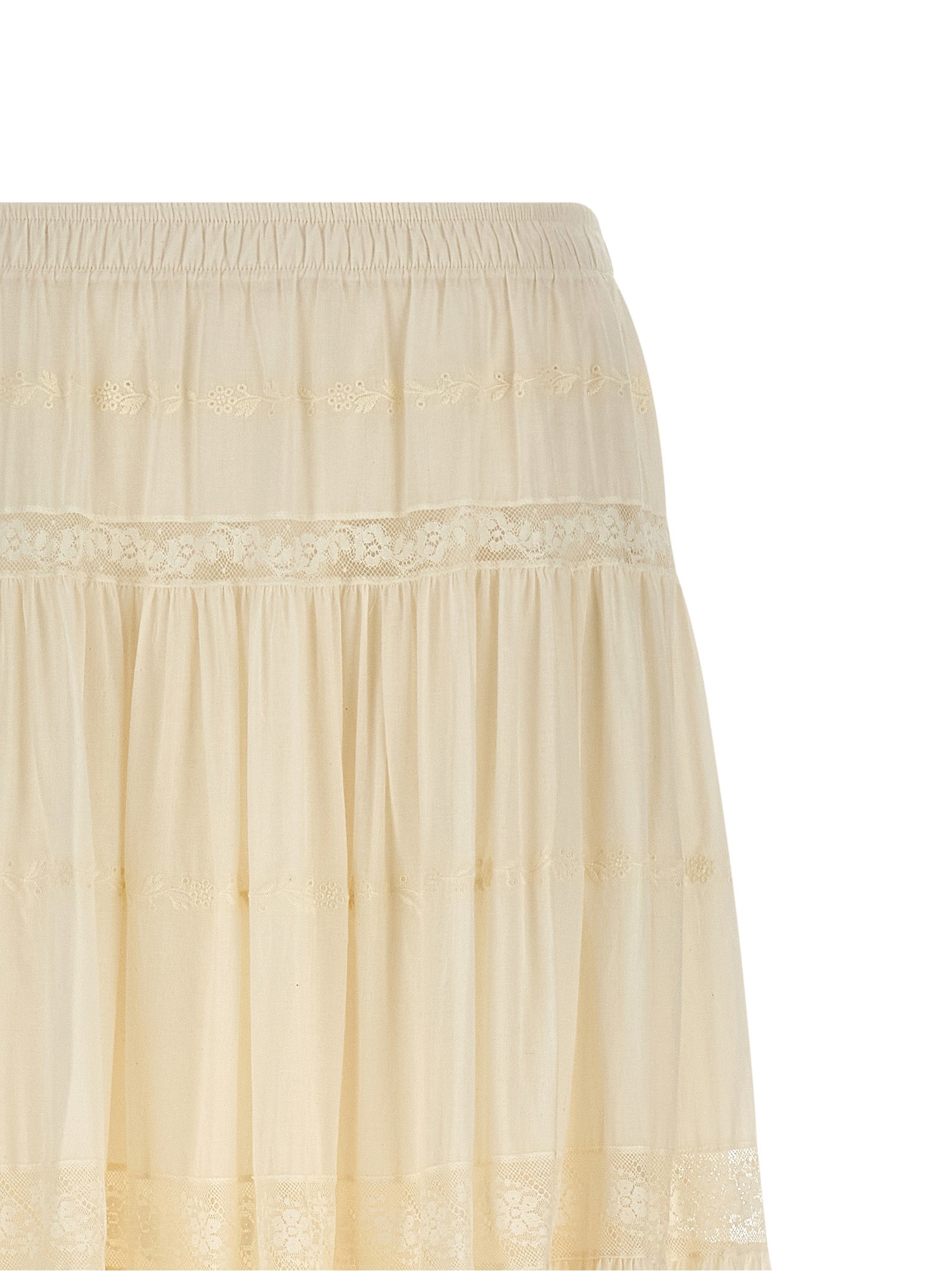 Lace insert skirt White Cotton