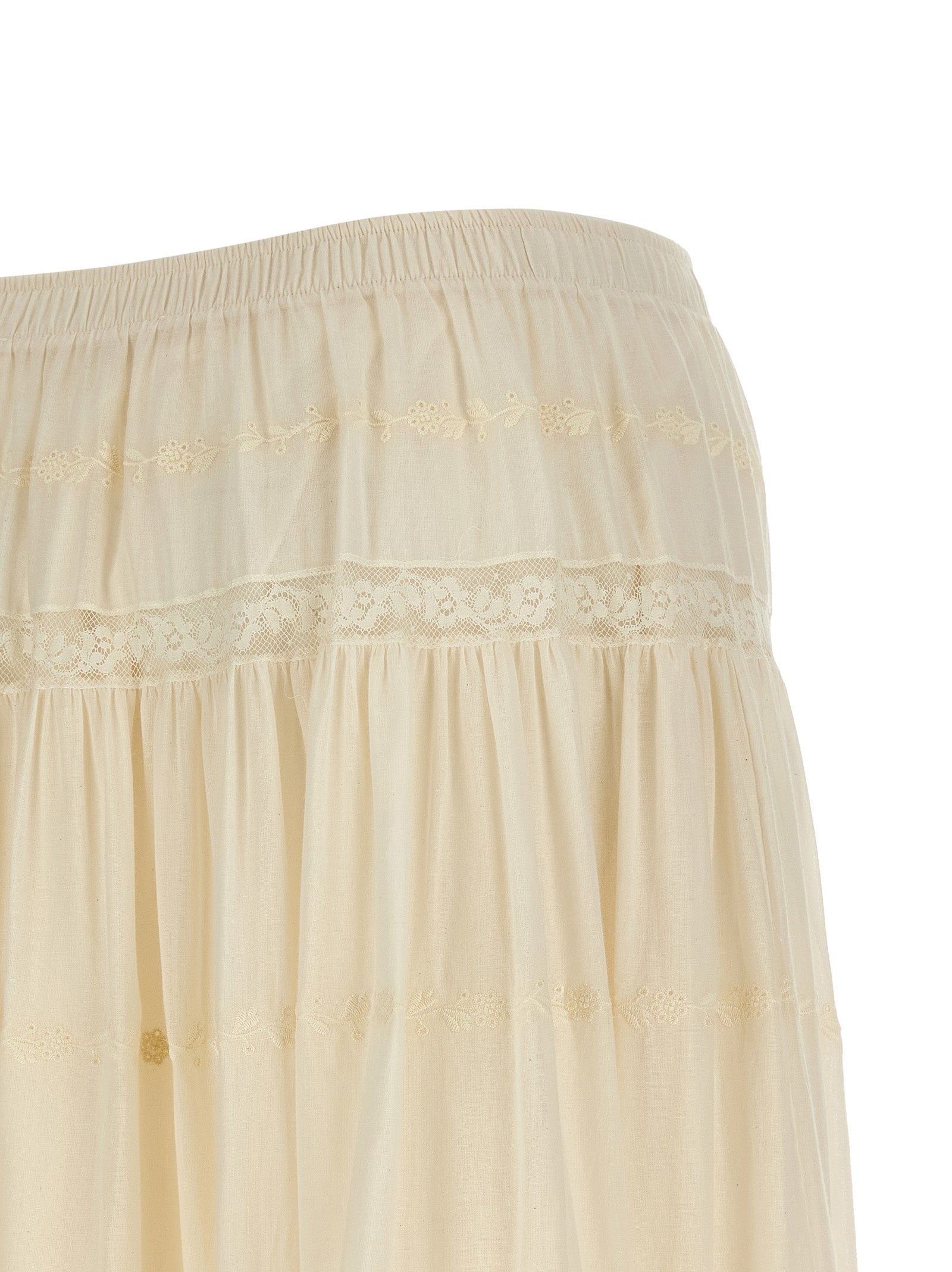 Lace insert skirt White Cotton