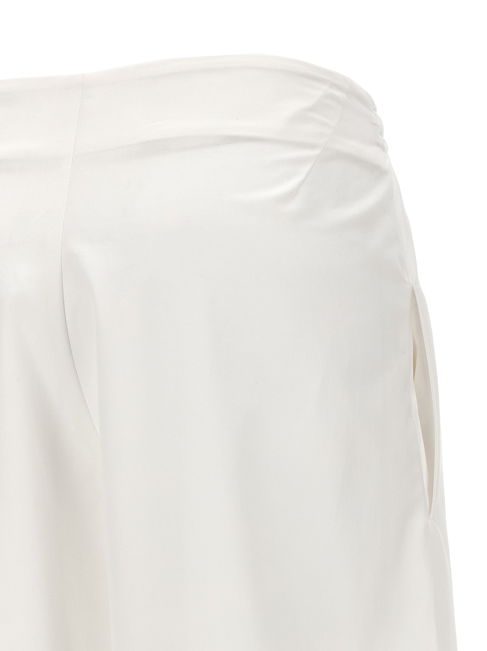 Lace insert pants White Cotton