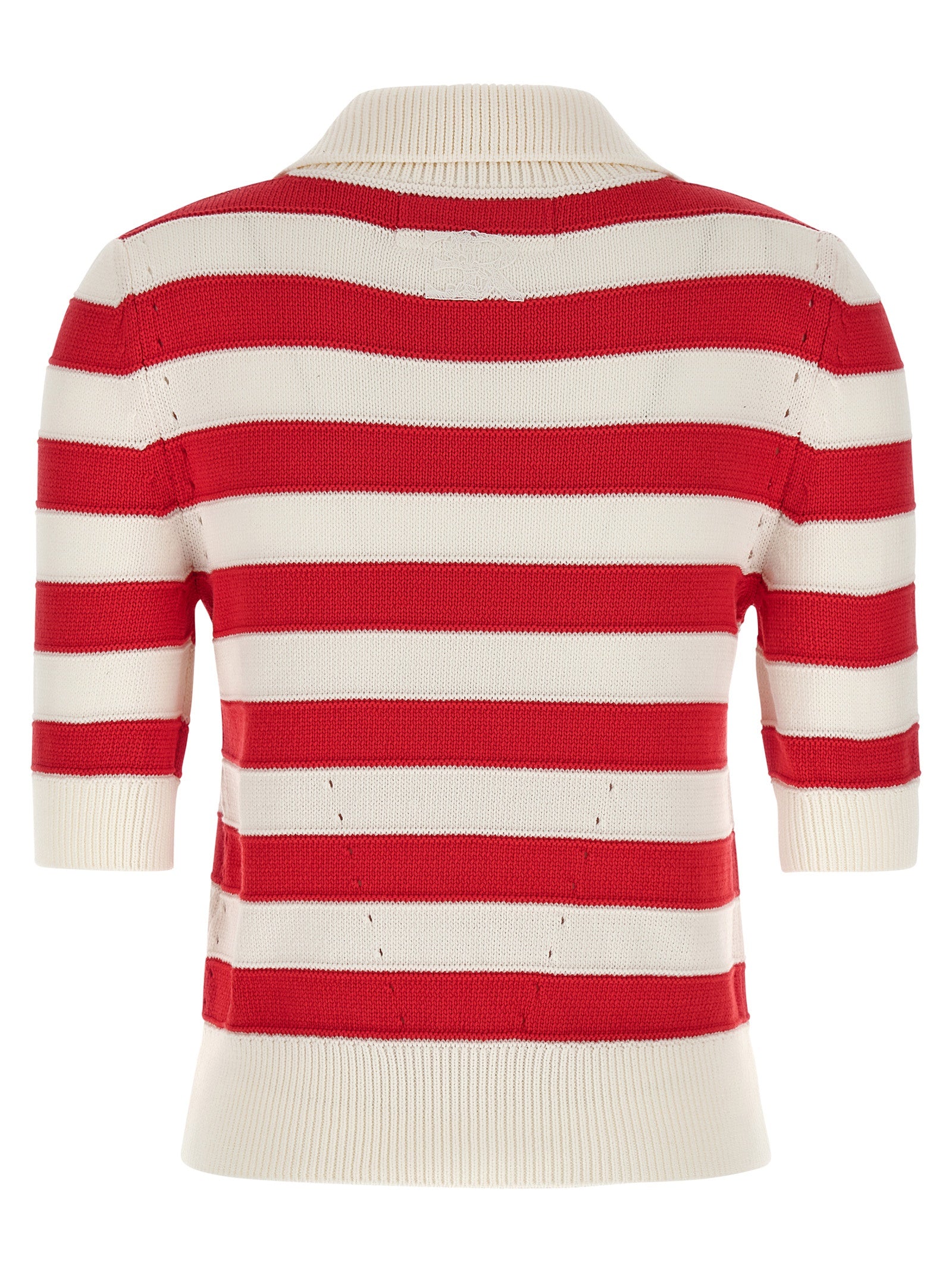 Crochet polo shirt Red Cotton Polyamide