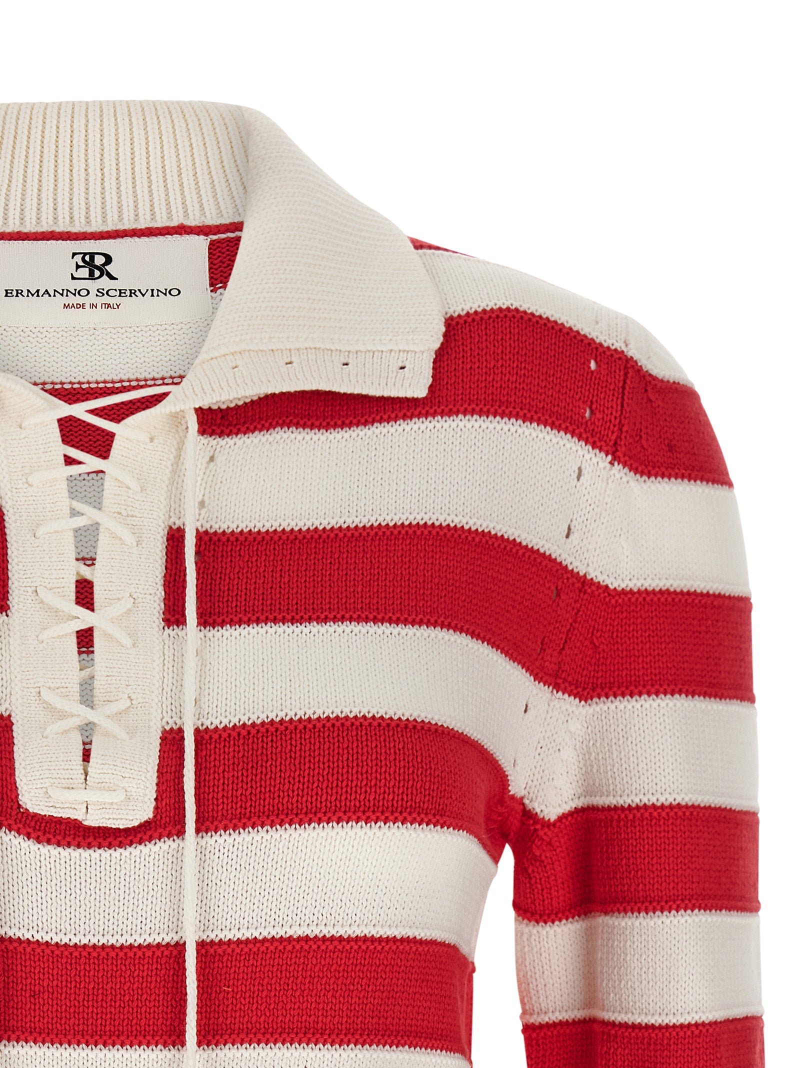 Crochet polo shirt Red Cotton Polyamide