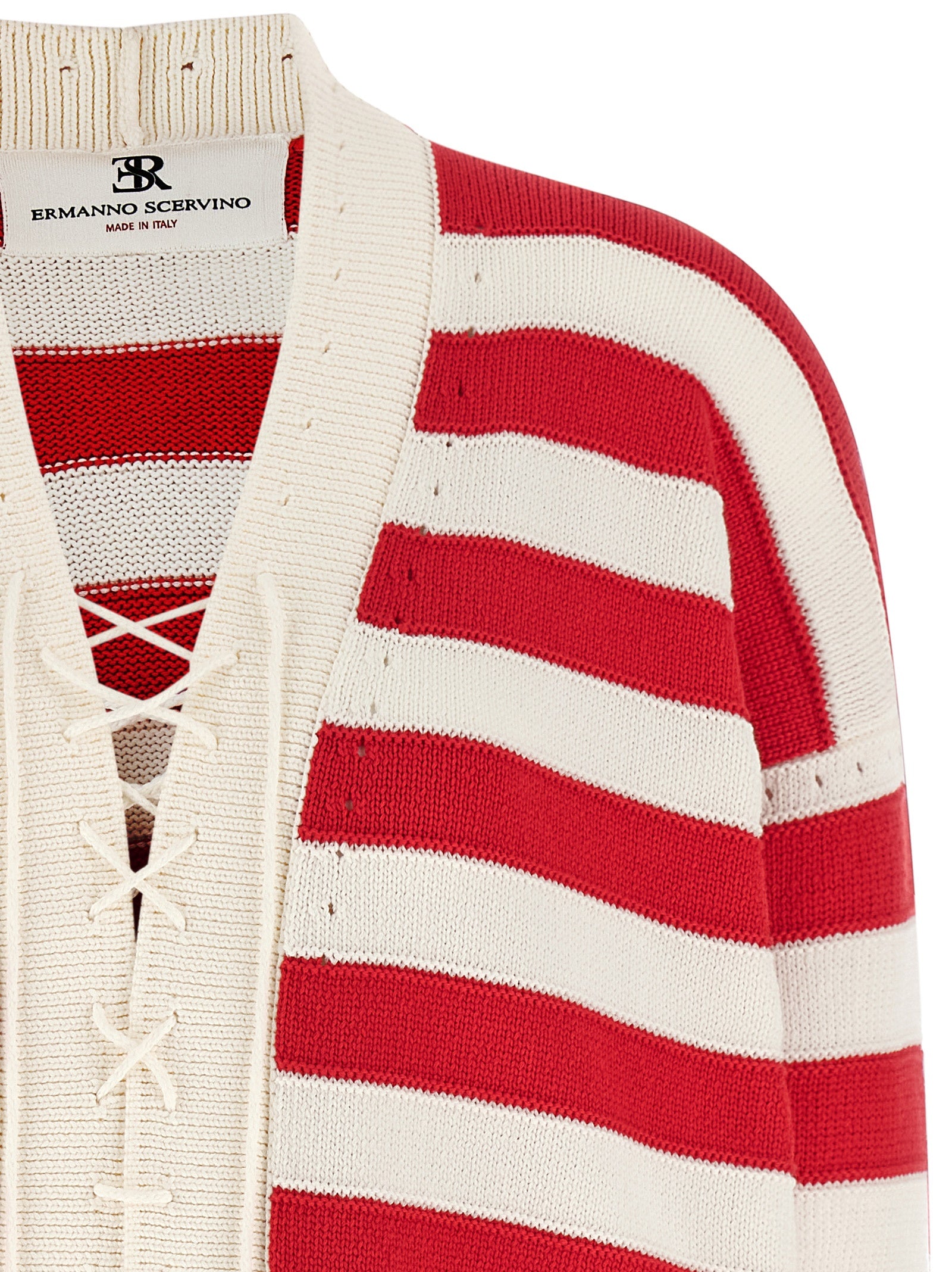 Crochet cardigan Red Cotton Polyamide Sweater, Cardigans