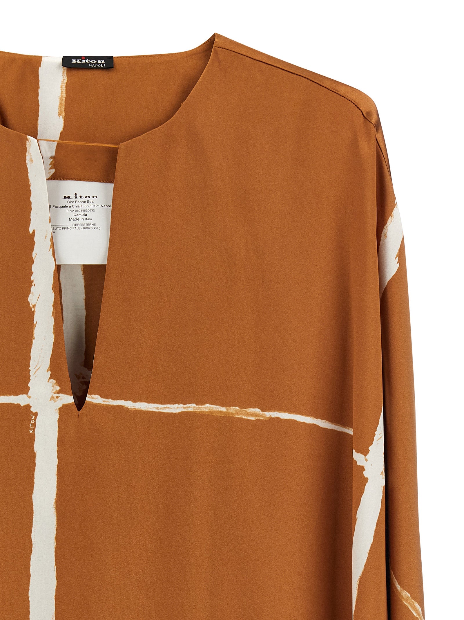 Caftan Blouse Brown Silk Shirt