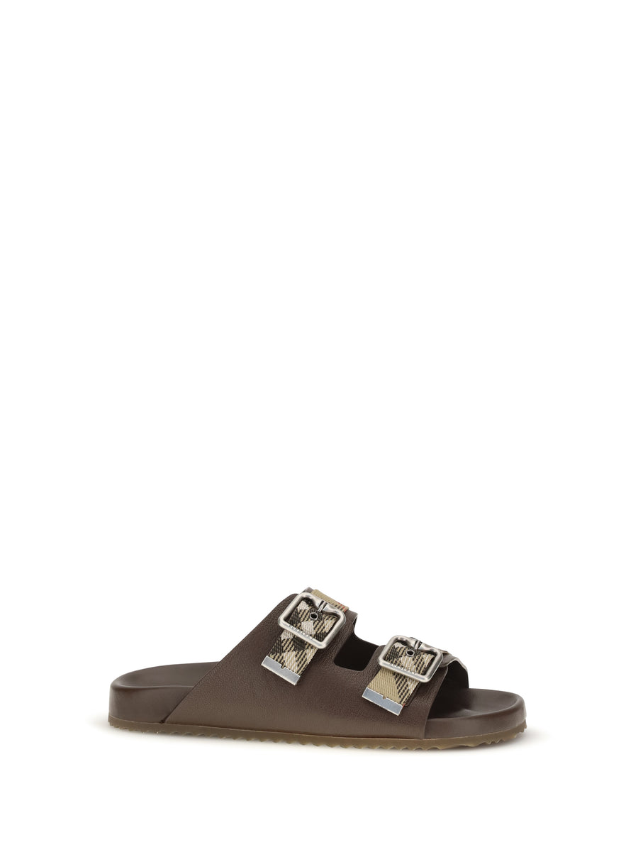 Burberry Upper: 70% goatskin sandals in brown