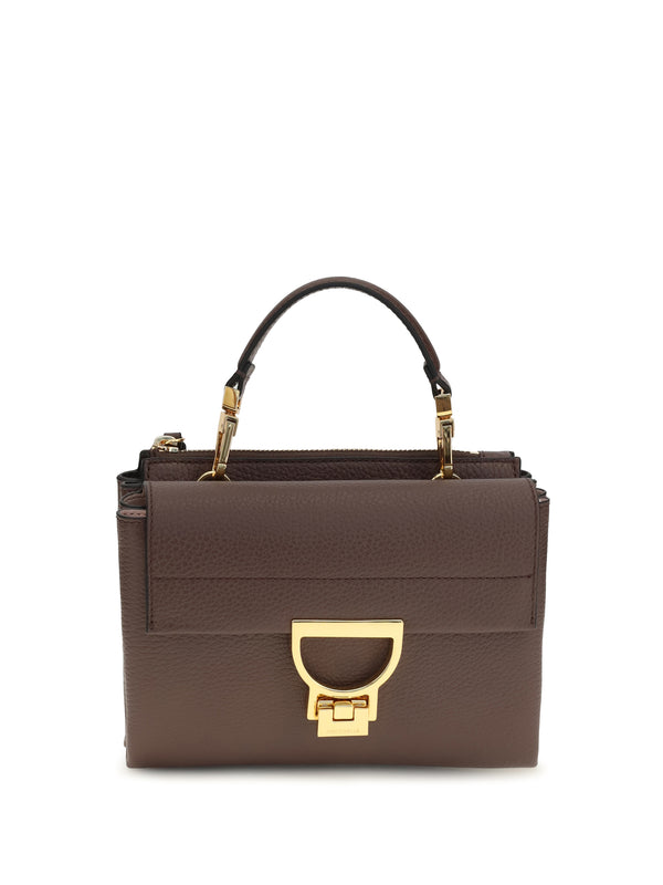 Coccinelle 100% calf leather top handle bag in brown