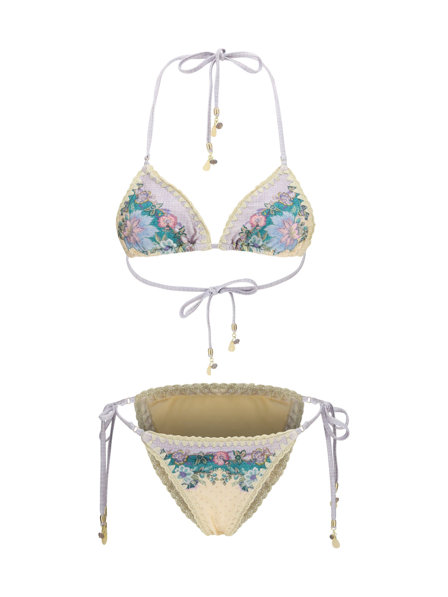 Zimmermann 80% Polyamide; 20% Elastane bikini in cream