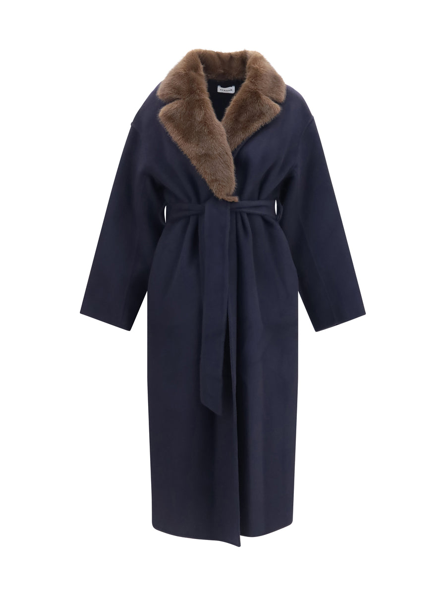 P.A.R.O.S.H. 100% Merino wool Ovis Aries coat in navy
