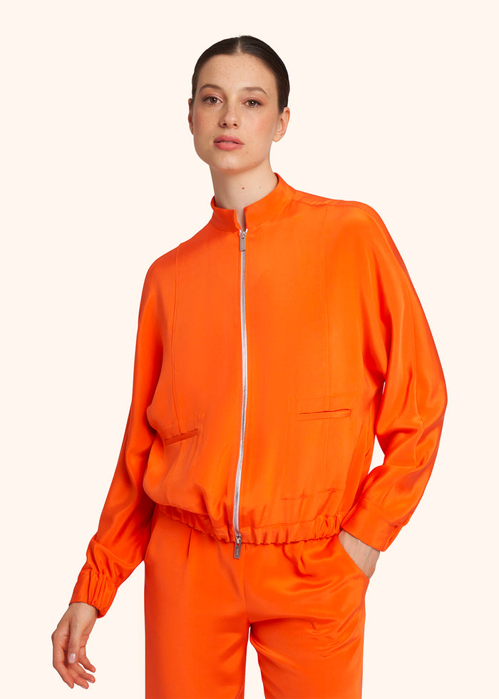 SHIRT SILK Orange Elastane