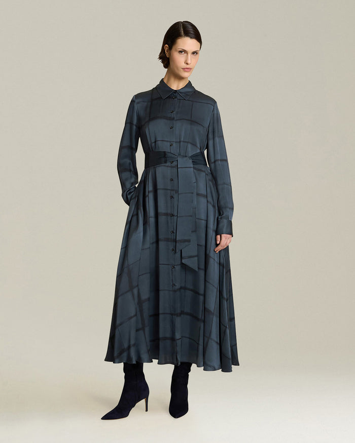 DRESS SILK Blue