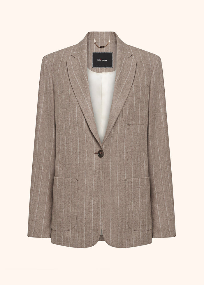 JACKET WOOL Beige Lining Silk