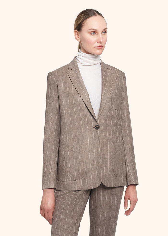 JACKET WOOL Beige Lining Silk