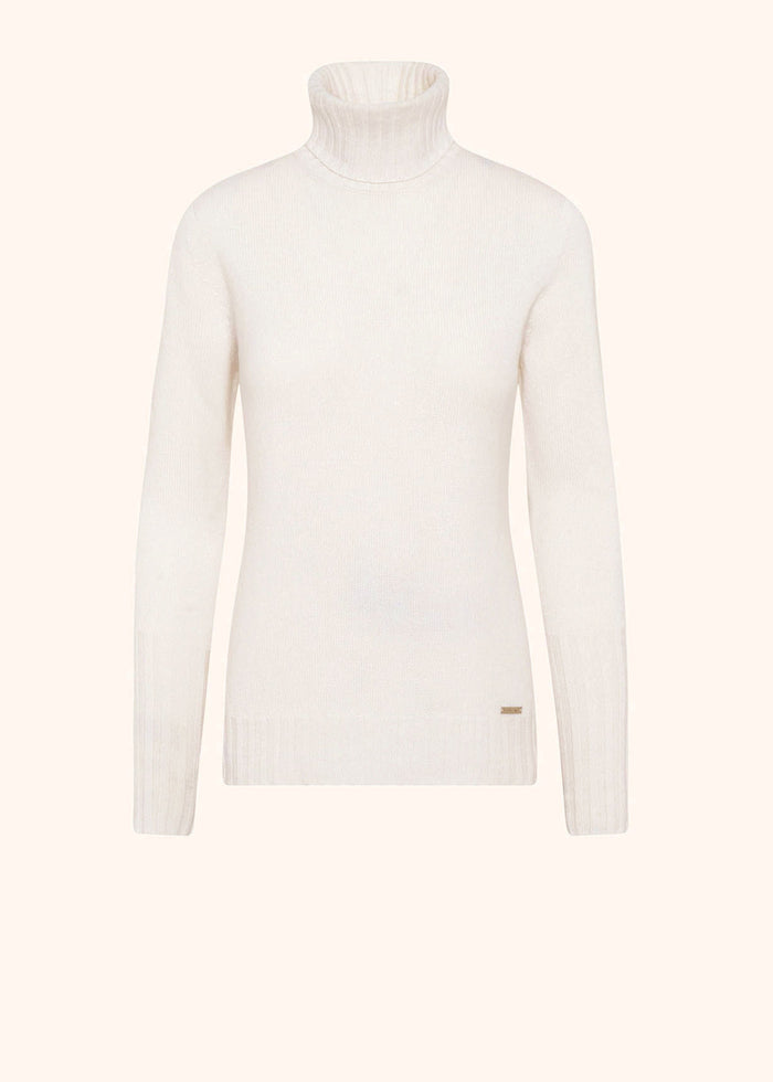 SWEATER HIGH NECK CASHMERE Optical White Knitwear