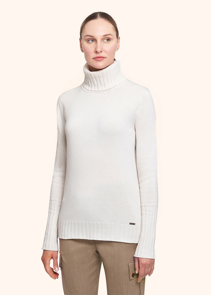 SWEATER HIGH NECK CASHMERE Optical White Knitwear