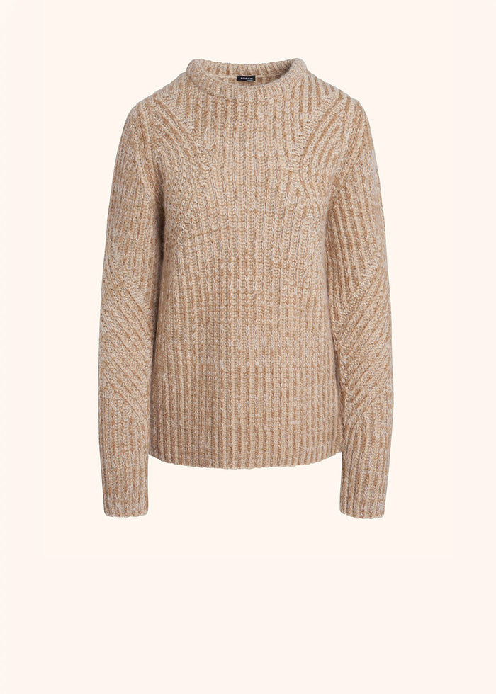 JERSEY TURTLENECK CAMEL Beige Cashmere Silk Knitwear