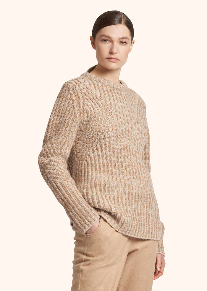 JERSEY TURTLENECK CAMEL Beige Cashmere Silk Knitwear
