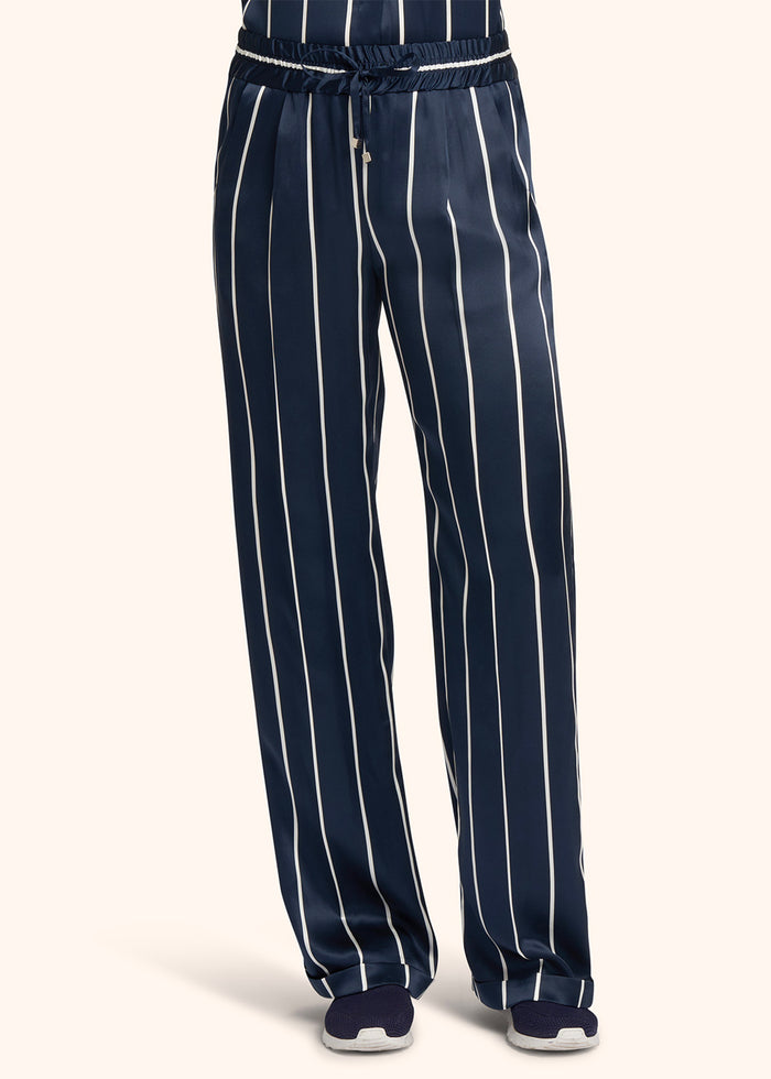 TROUSERS SILK Blue Trousers/skirts