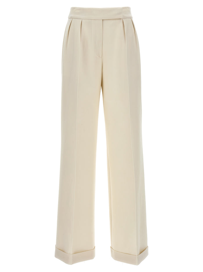 Loose leg pants White Virgin Wool Elastane