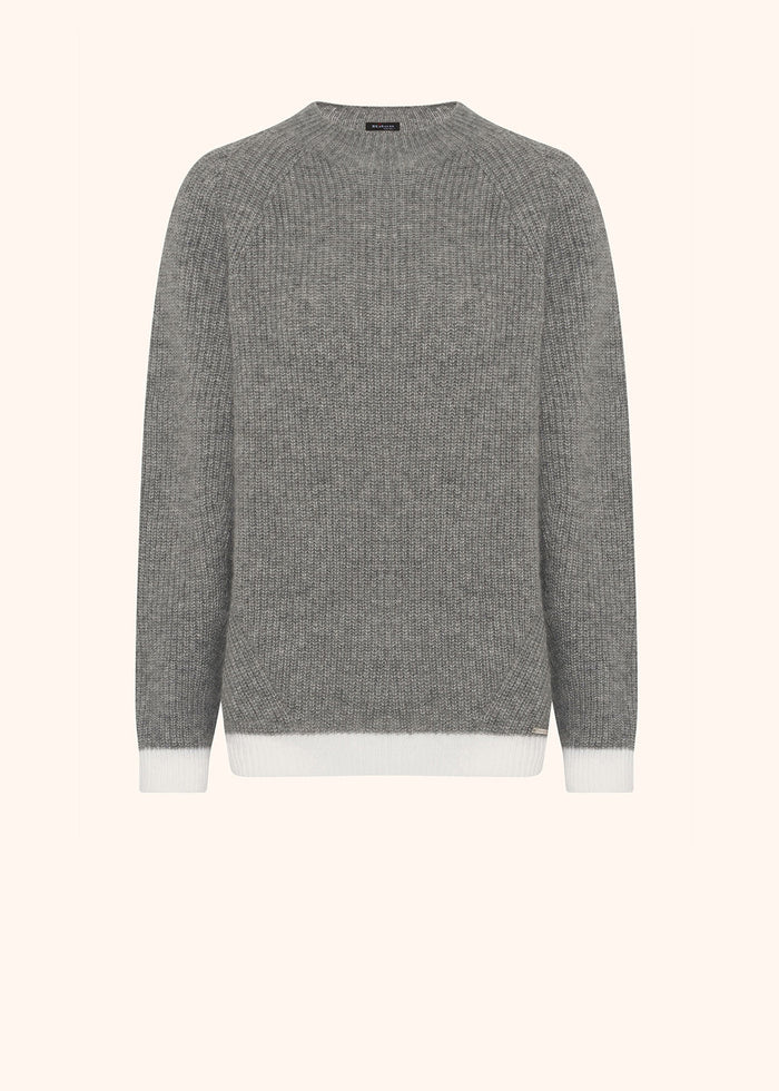 JERSEY TURTLENECK CASHMERE Grey/white Knitwear