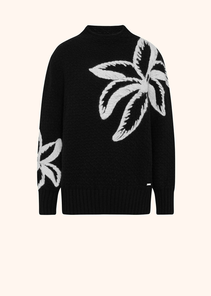 JERSEY HIGH NECK CASHMERE Black/cream/cream/cream Knitwear