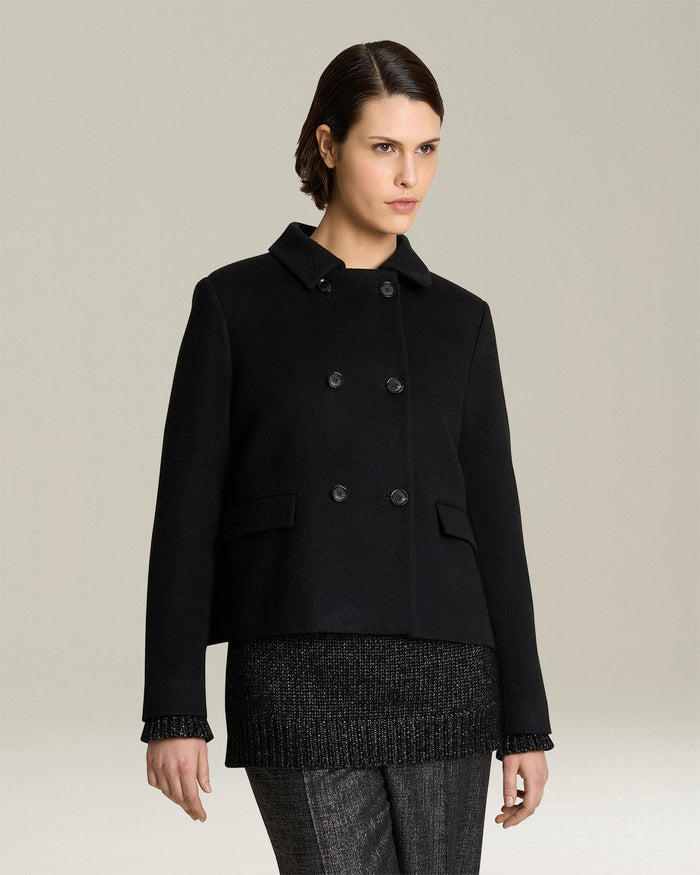 COAT CASHMERE Black Lining Silk Outerwear