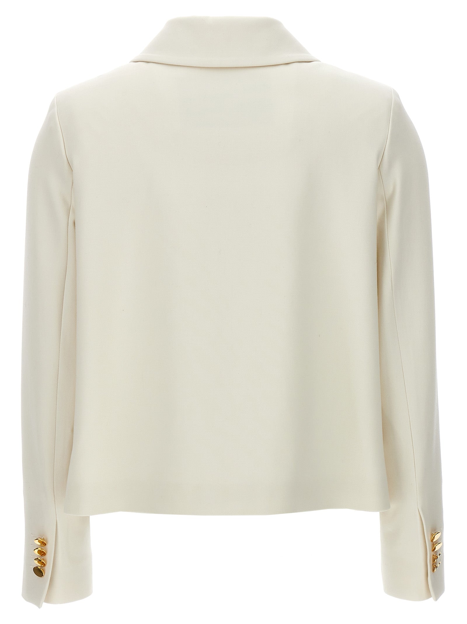 Cropped double-breasted jacket White Virgin Wool Elastane Blazer, Suits