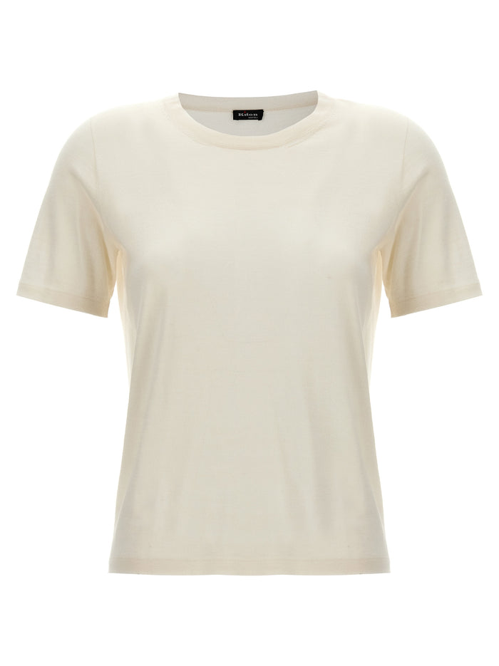 Silk cashmere t-shirt White