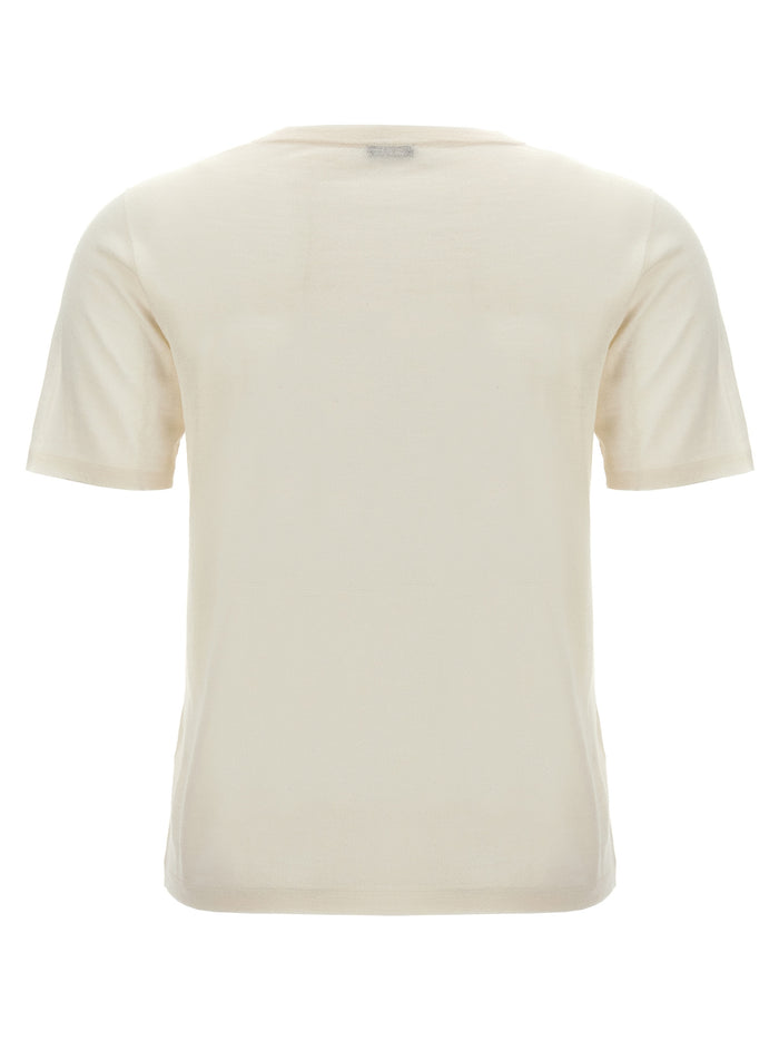 Silk cashmere t-shirt White