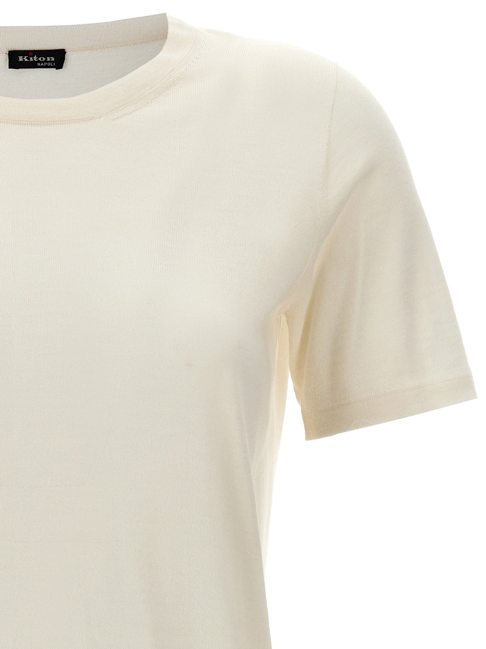 Silk cashmere t-shirt White