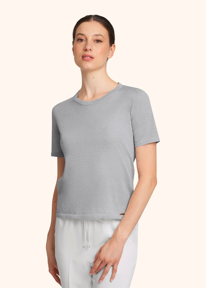 JERSEY ROUNDNECK SILK Silver Knitwear
