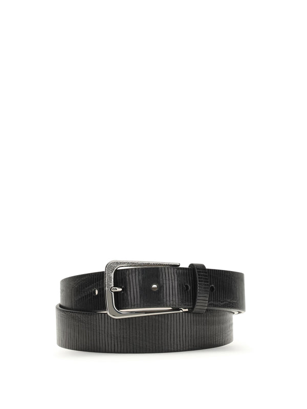 Brunello Cucinelli 100% calf leather Bos Taurus belt in black