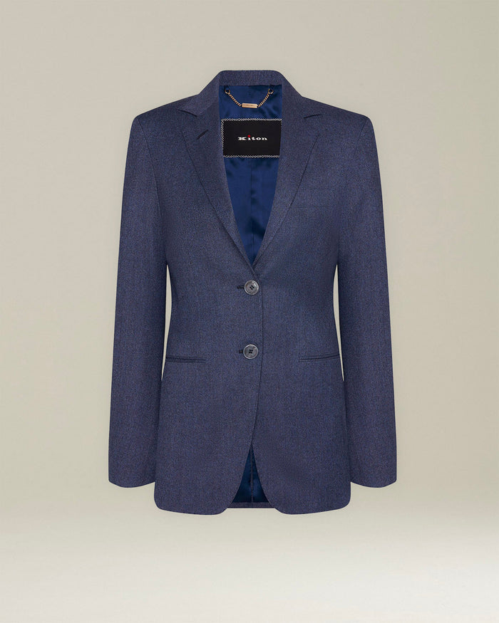 JACKET VIRGIN WOOL Blue Lining Silk