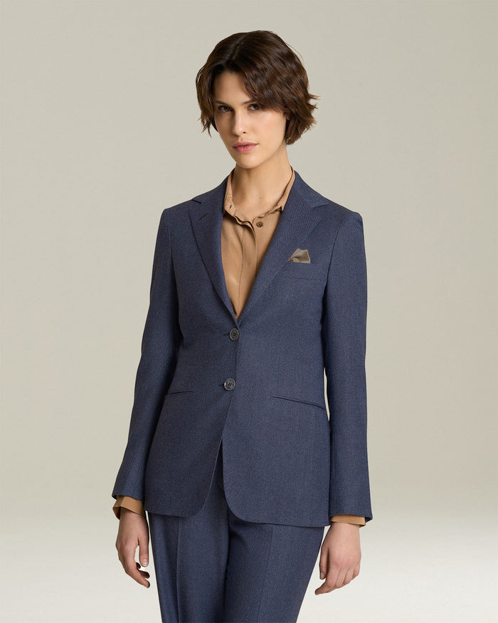 JACKET VIRGIN WOOL Blue Lining Silk