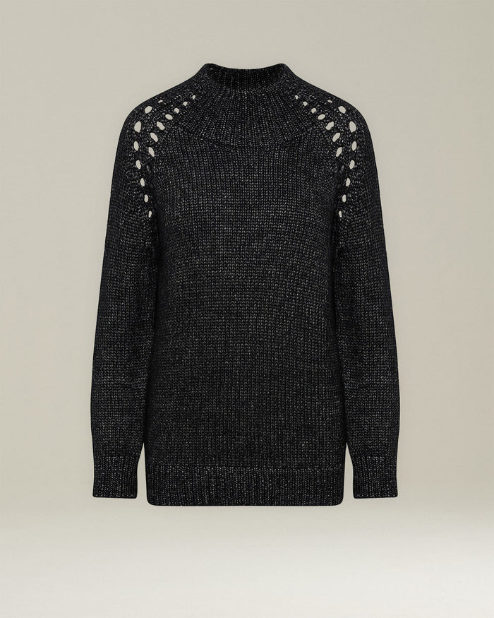 SWEATER HIGH NECK CASHMERE Black Knitwear